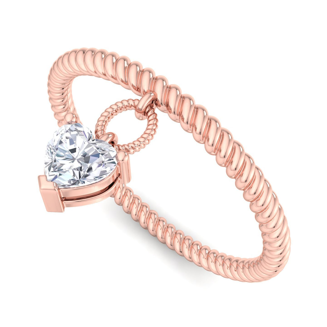 Stackable Hanging Heart Ring