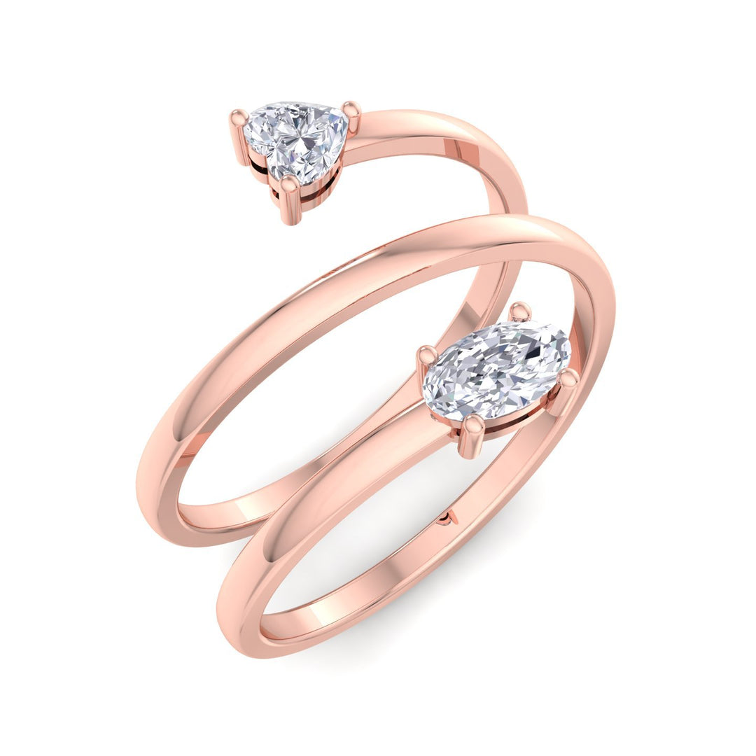 OVEL-HEART OPEN DIAMOND RING