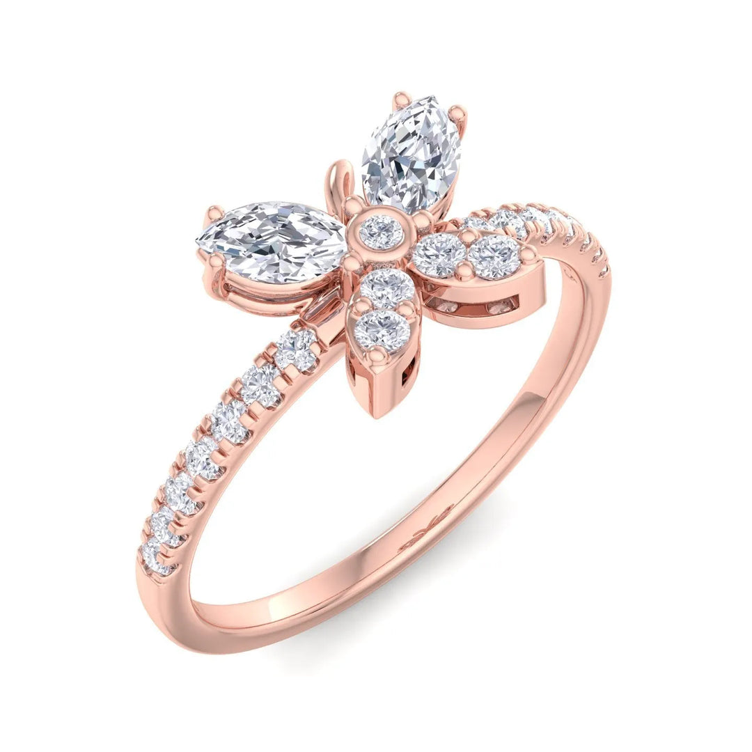 BUTTERFLY BIRTHDAY ROSE GOLD RING  – Heera One