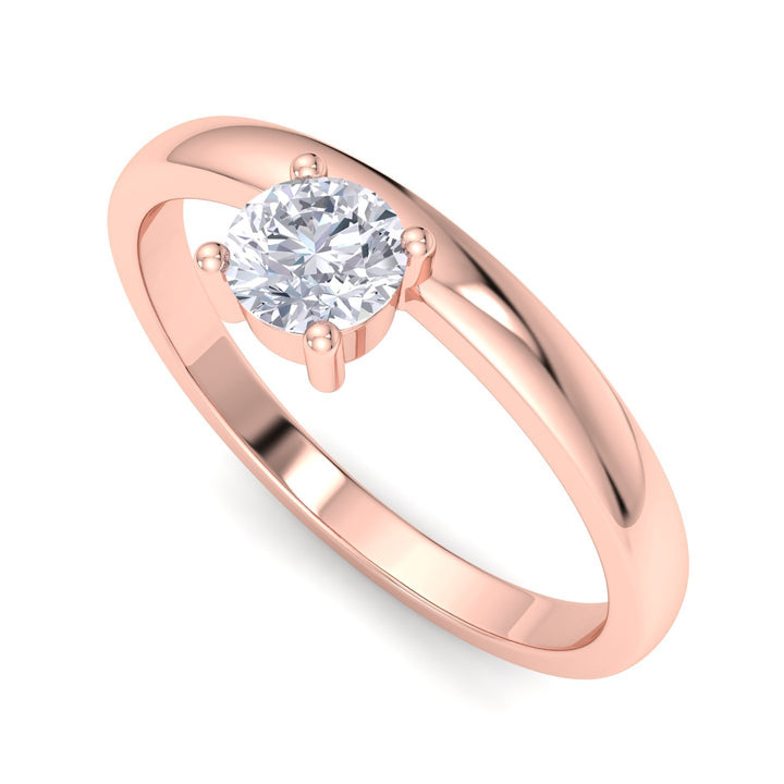 Floating stone round engagement ring