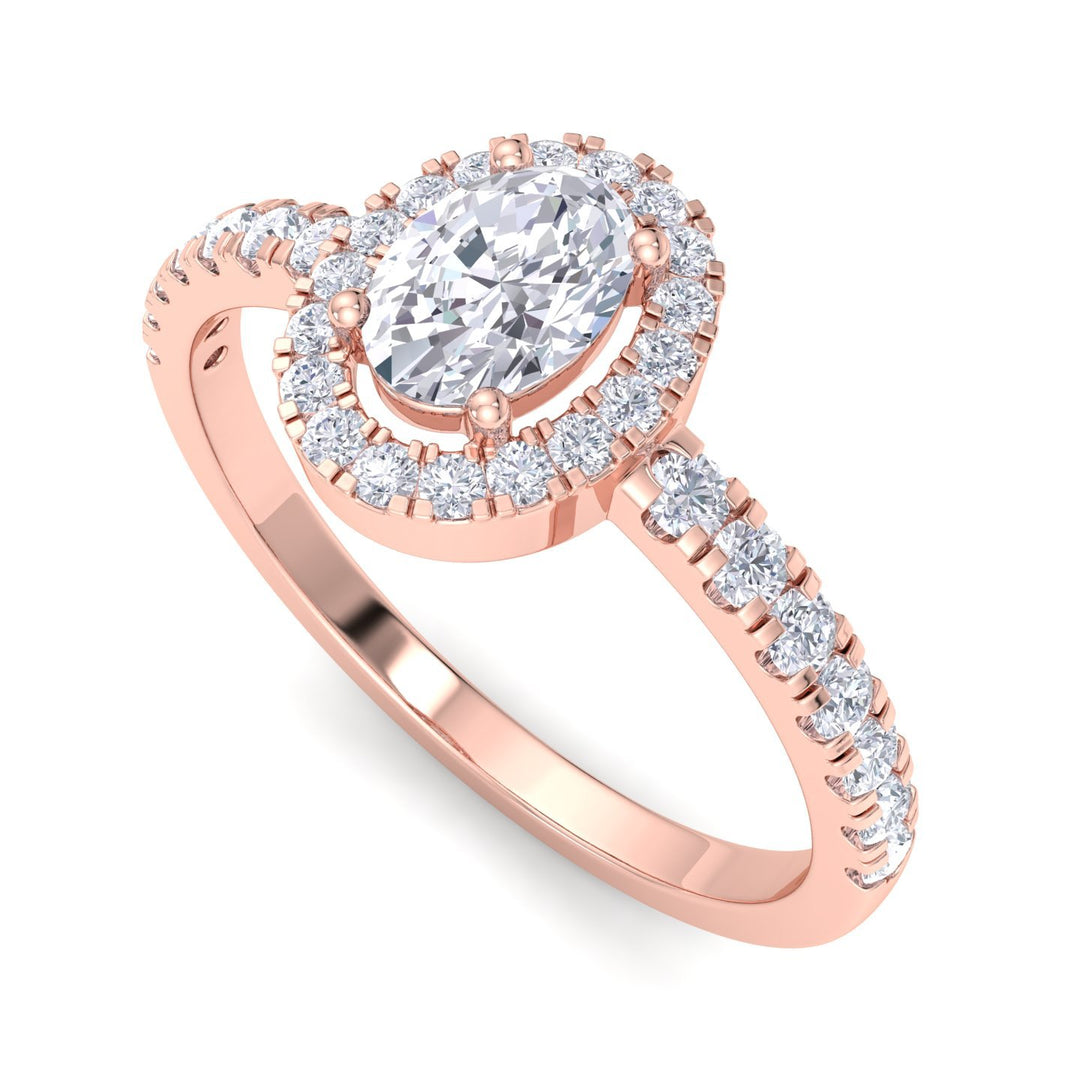 Oval Cut Classic Halo Engagement Ring