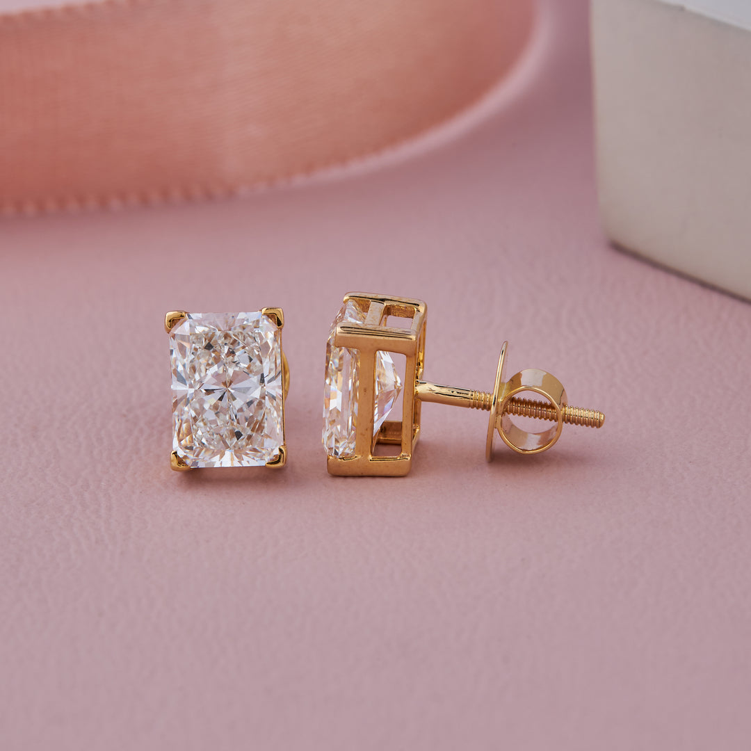 Radiant Diamond Studs 1ctw