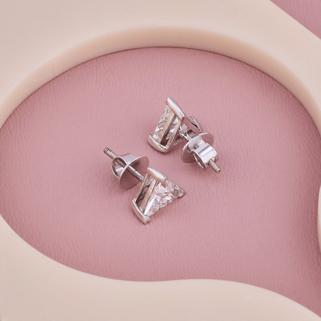Triangle Diamond Studs 1ctw