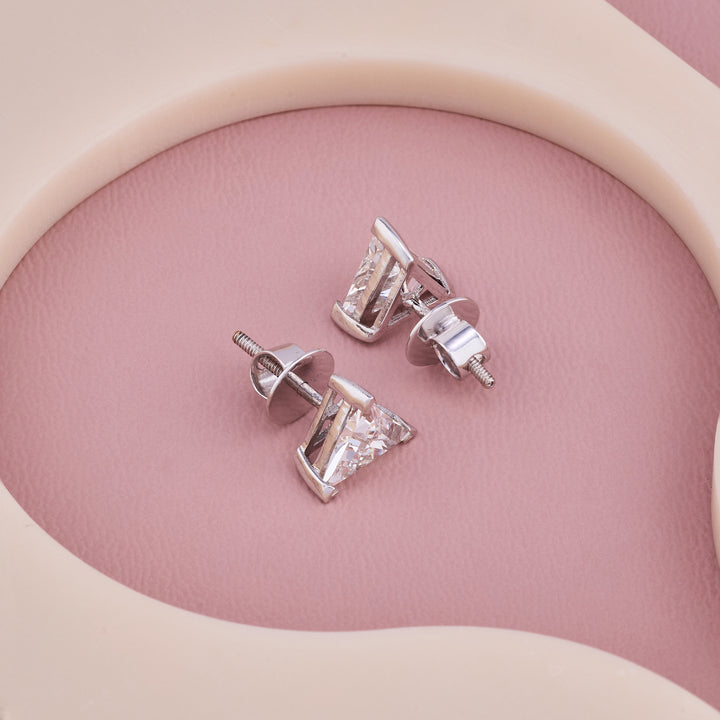 Triangle Diamond Studs 1ctw