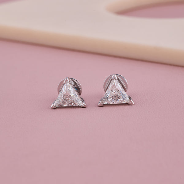 Triangle Diamond Studs 1ctw