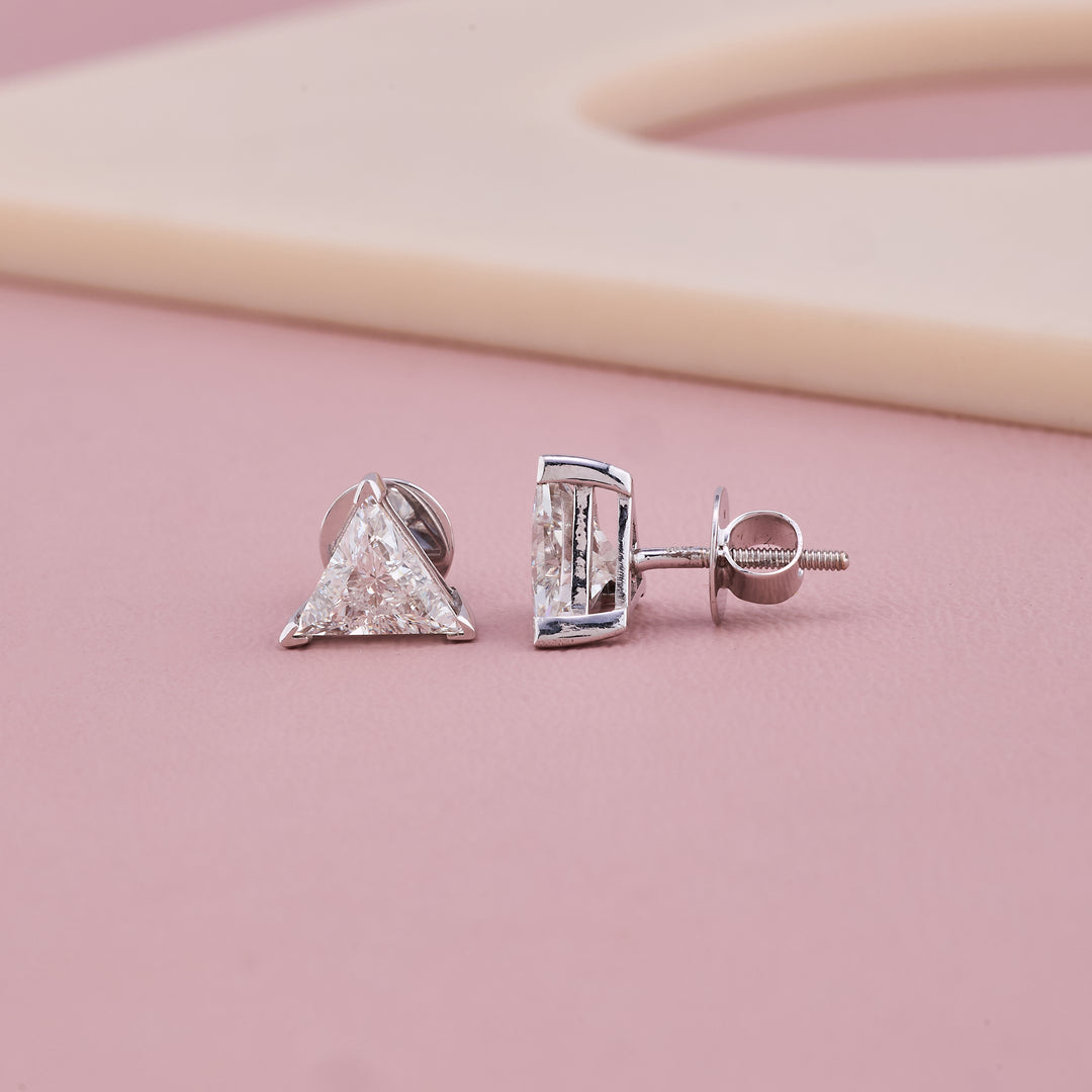 Triangle Diamond Studs 1ctw