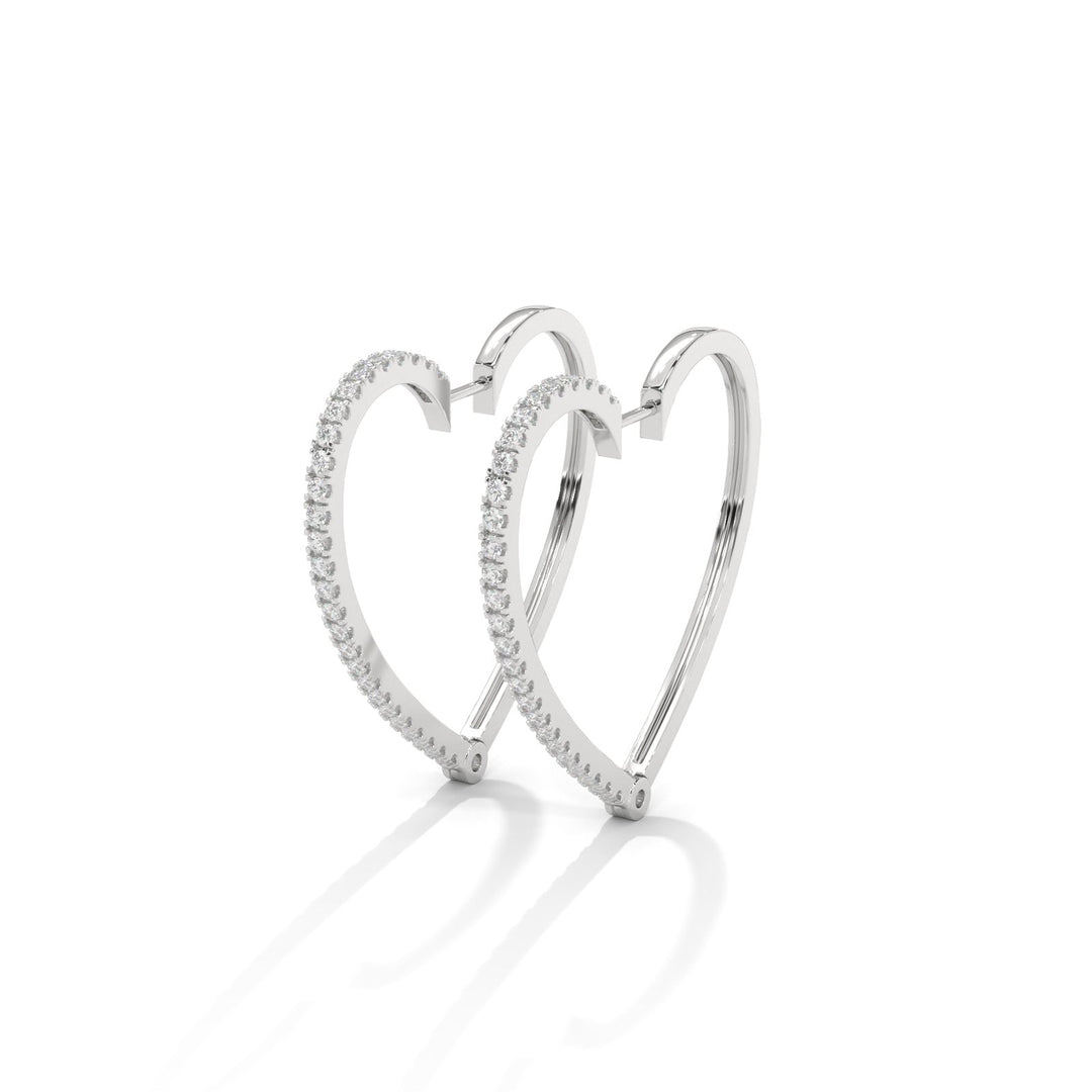 Diamond edge heart earrings