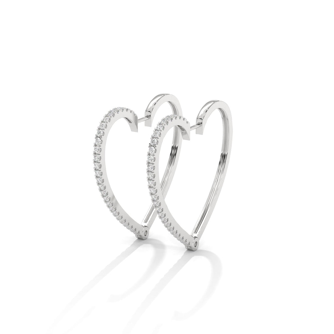 Diamond Edge Heart silver Earrings   – Heera One