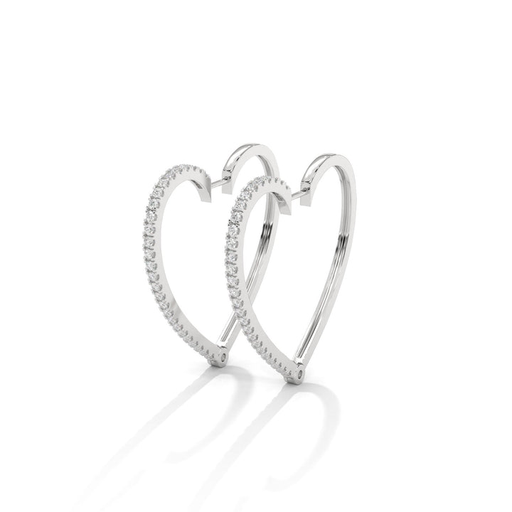 Diamond Edge Heart silver Earrings   – Heera One