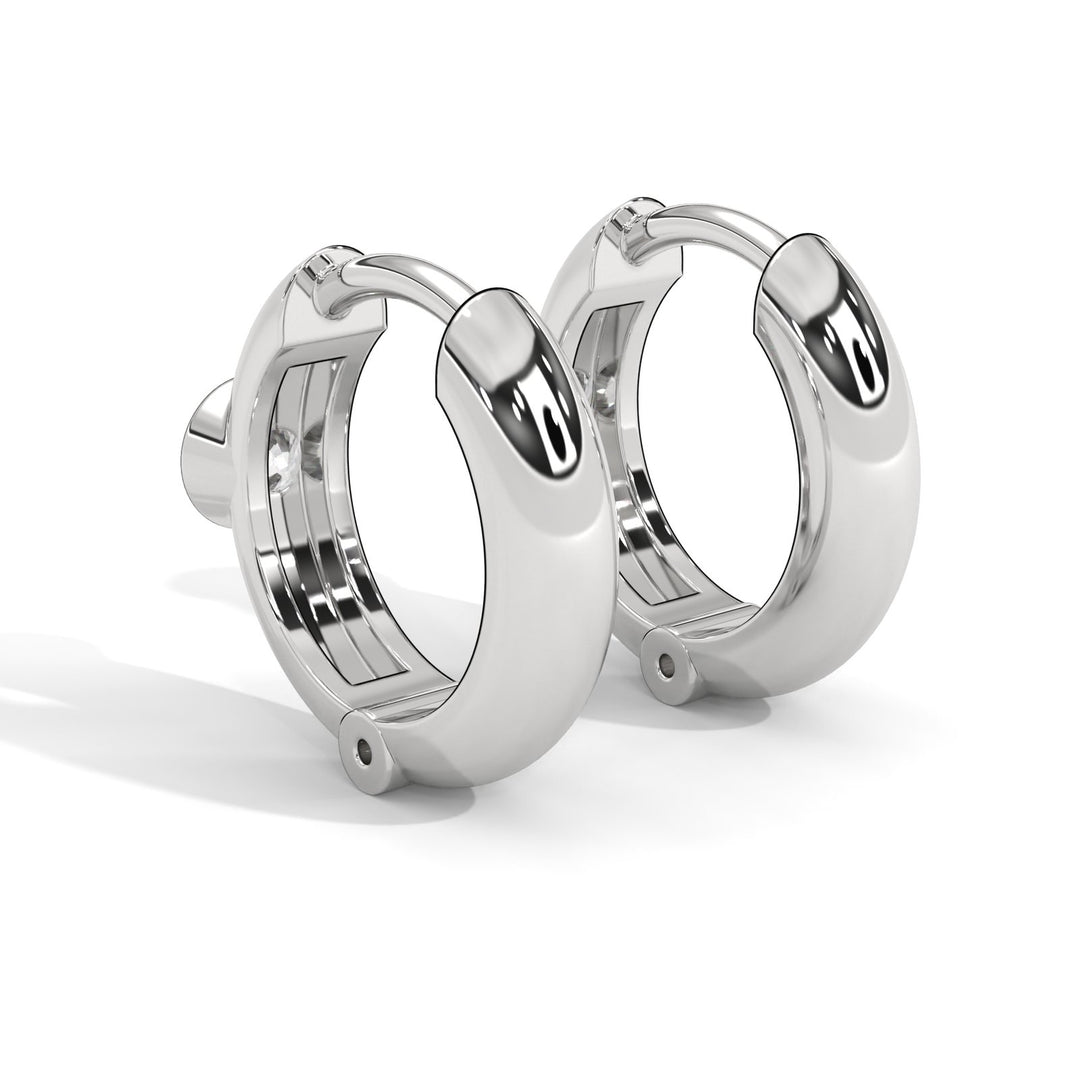 Bezel set diamond huggie earrings