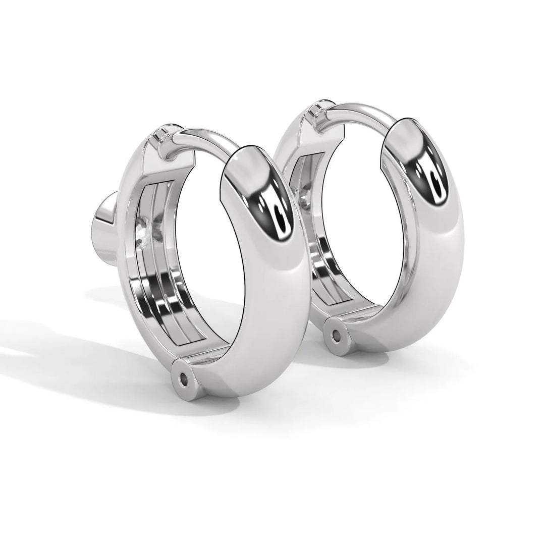 Bezel Set Diamond Huggie Earrings