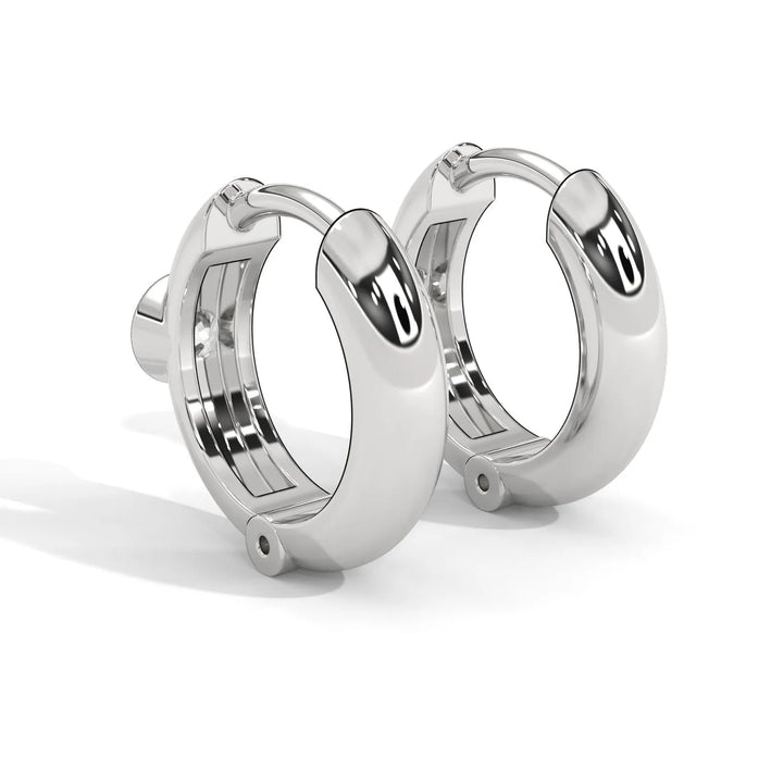 Bezel Set Diamond Huggie Earrings