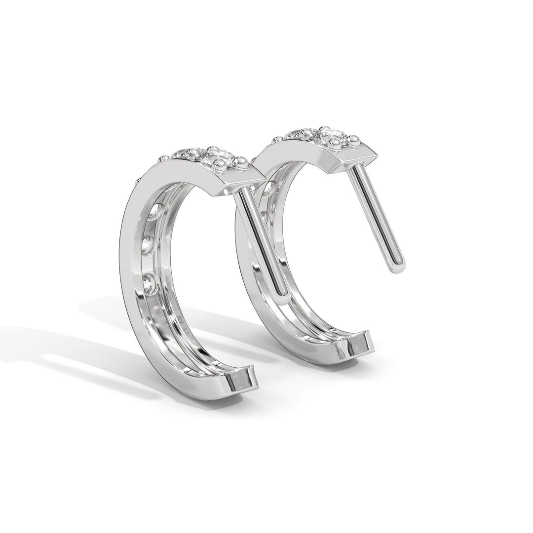 Diamond studded hoop earrings