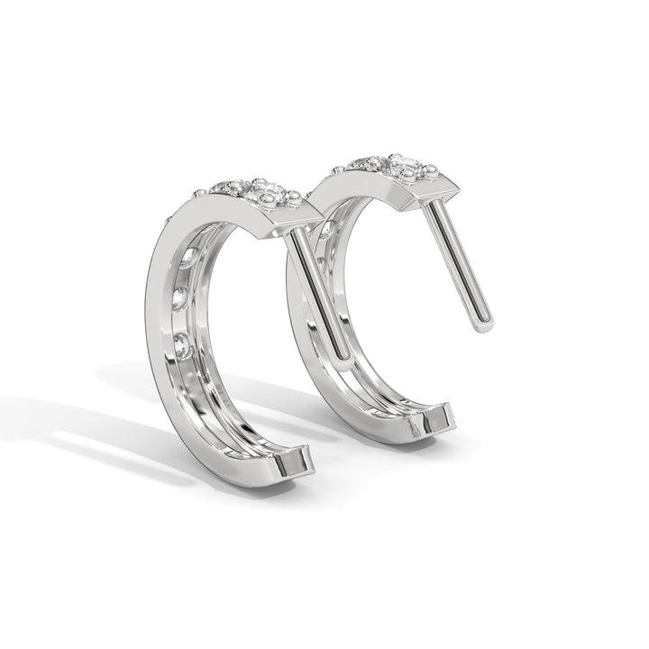 Diamond studded hoop earrings