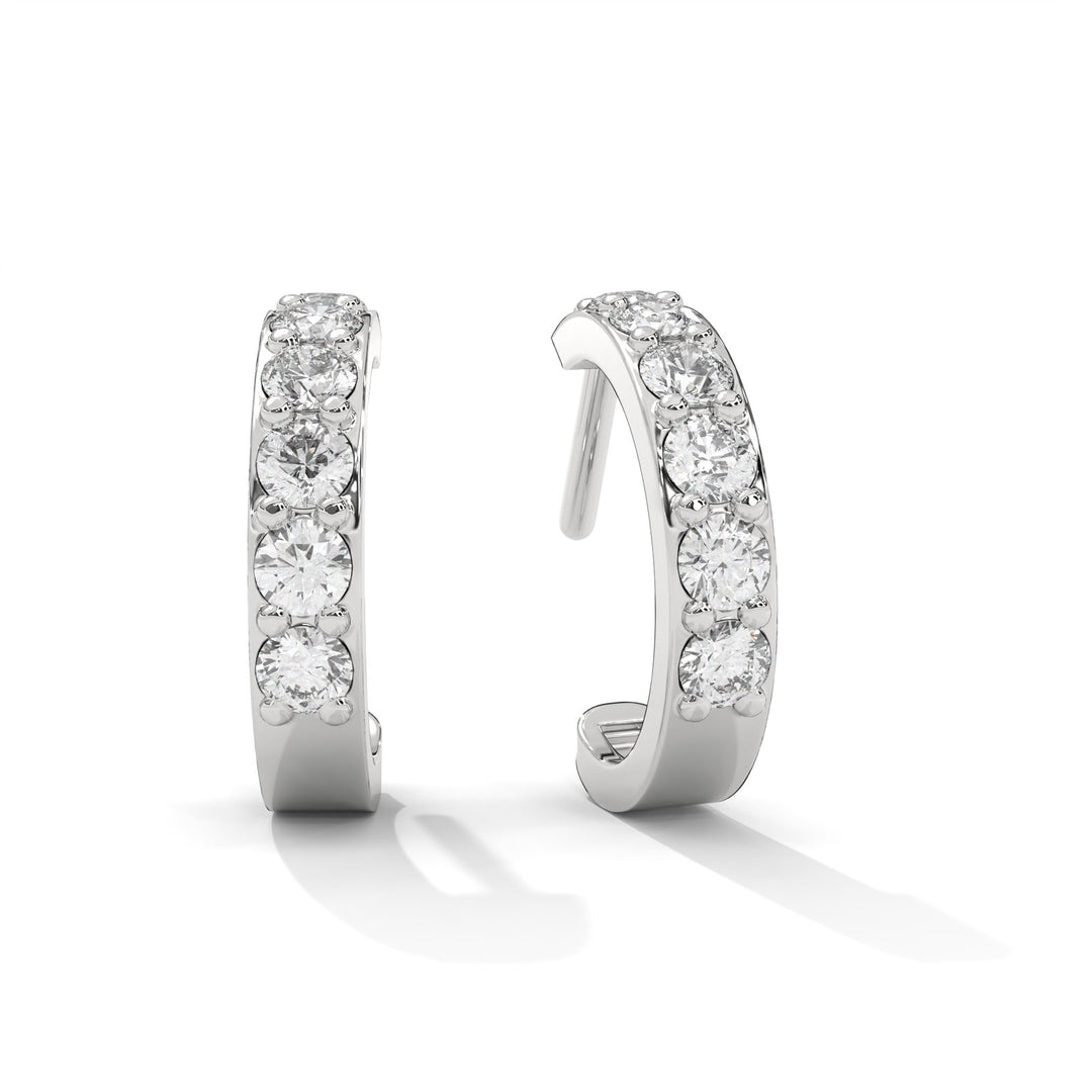 Diamond studded hoop earrings