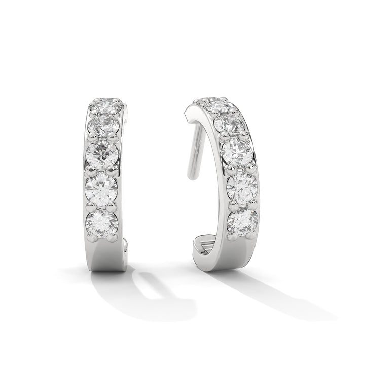 Diamond studded hoop earrings