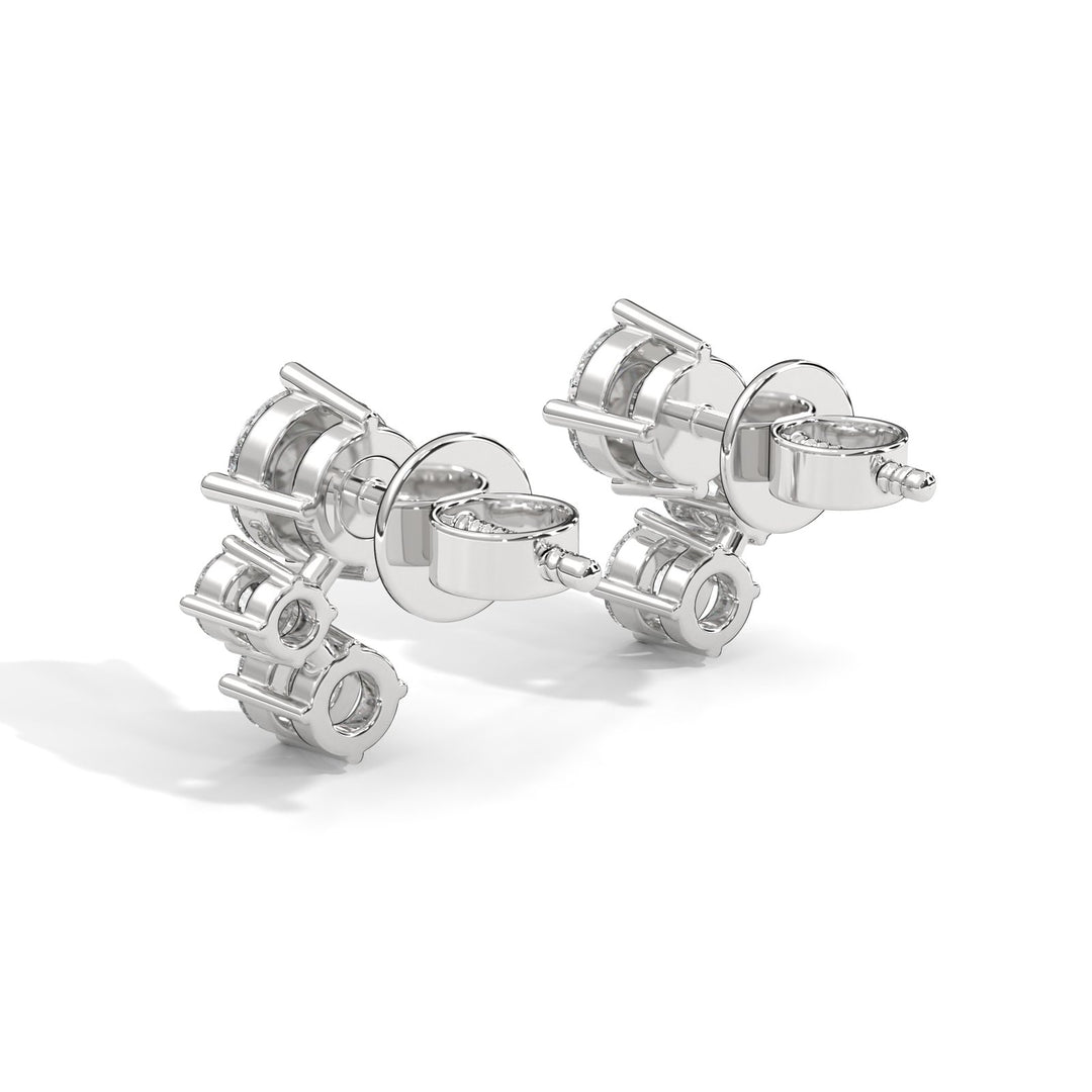 Diamond Three stone climber earrings