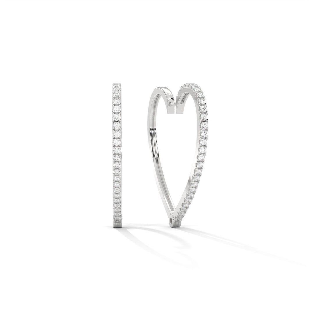 Diamond edge heart earrings