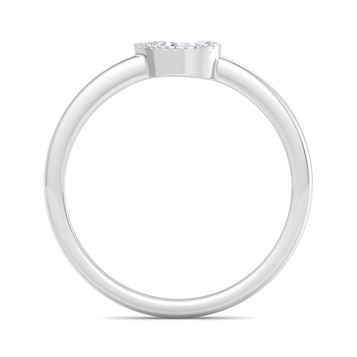 East-west carved bezel Pear Ring