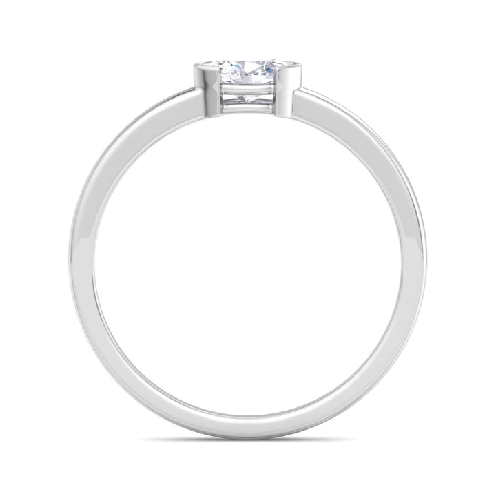 oval diamond east-west hald bezel engagement ring