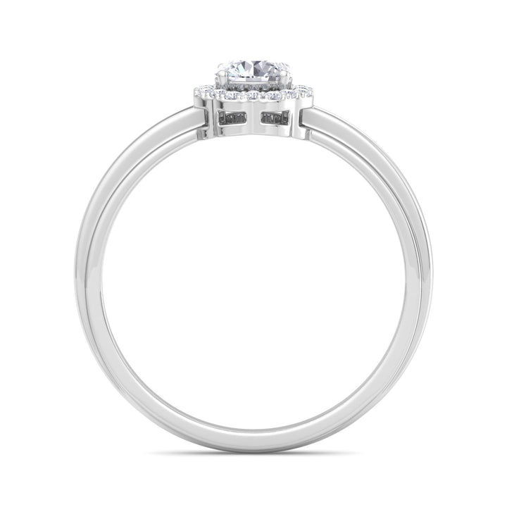 Solitaire stone round engagement ring