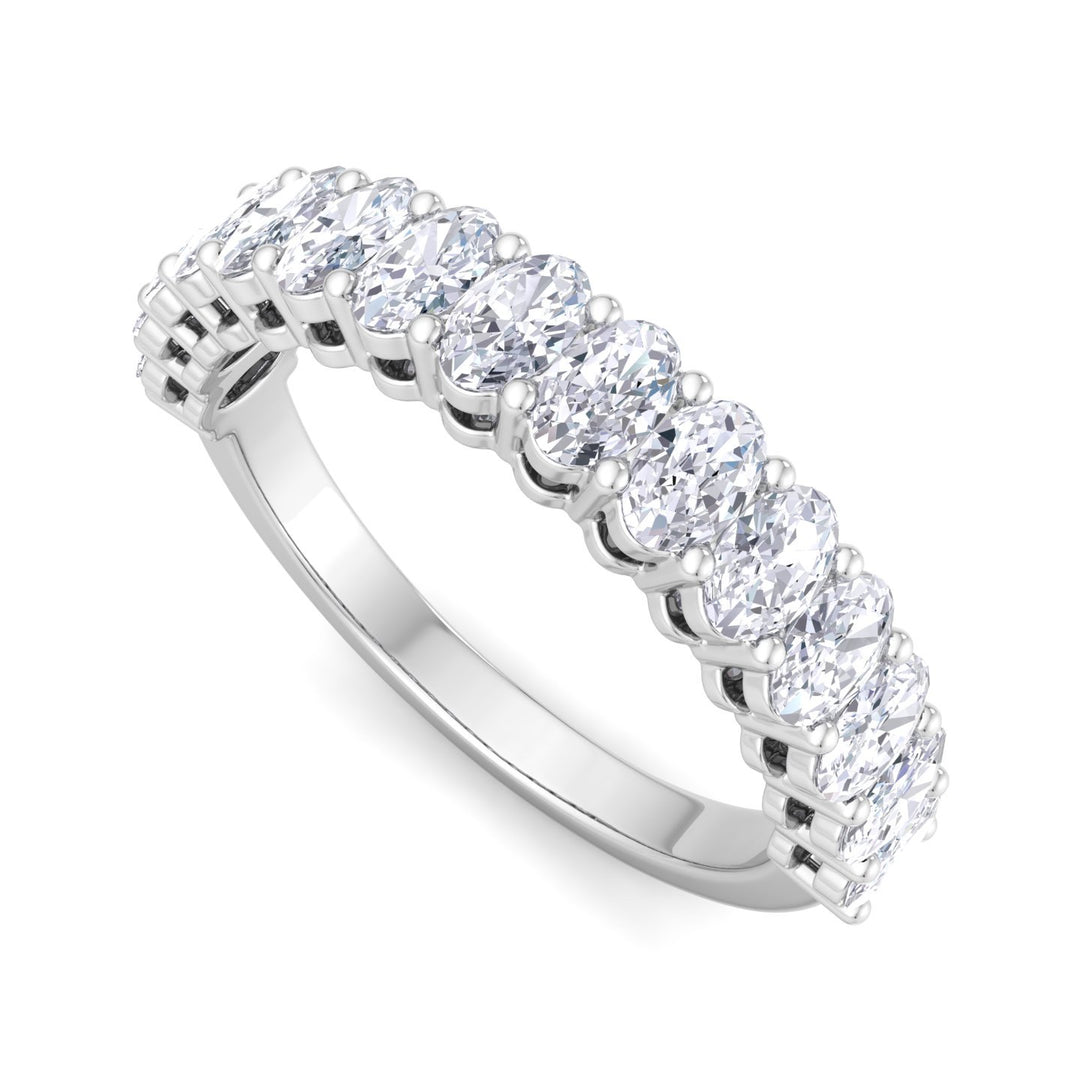 OVAL Diamond Half Eternity Band Ring