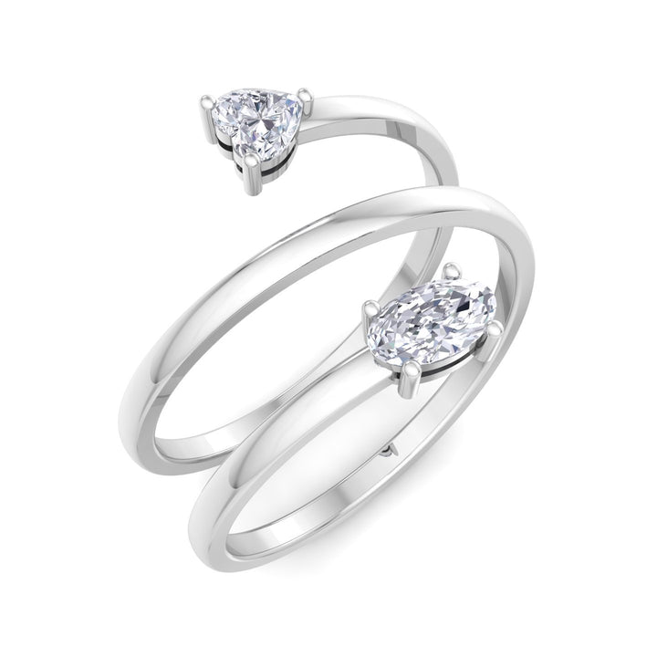 OVEL-HEART OPEN DIAMOND RING