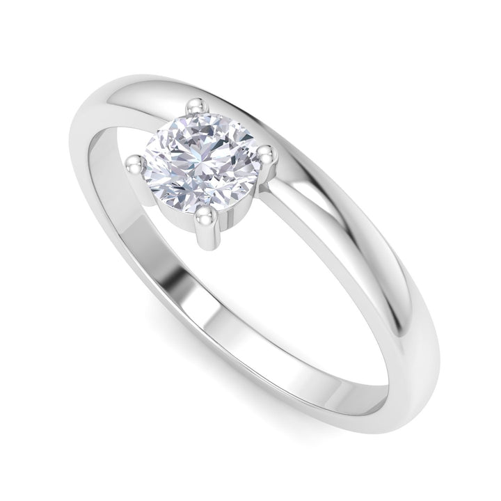 Floating stone round engagement ring