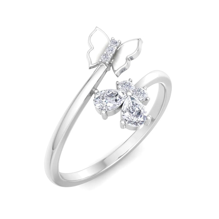 Chic Elegance Butterfly Diamond Gold Ring  – Heera One