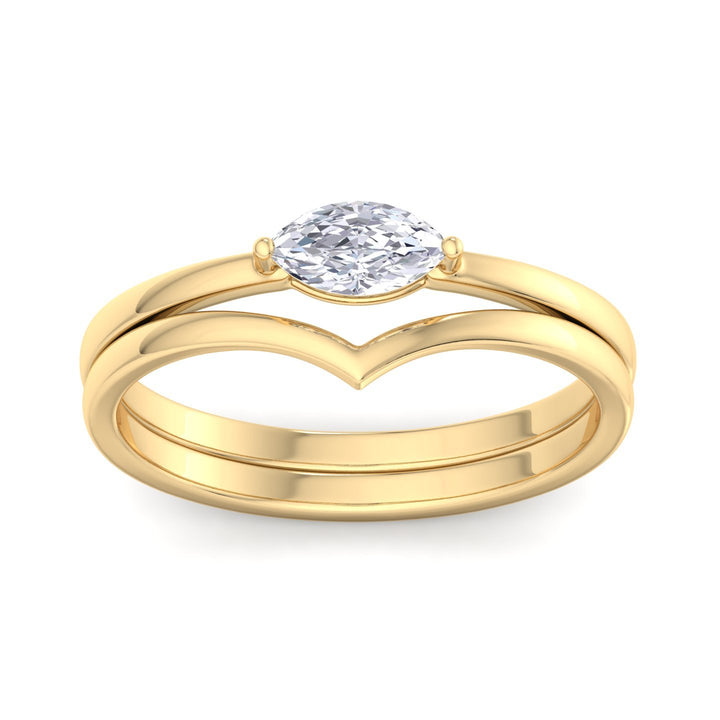 East-west Marquise stacklable Ring