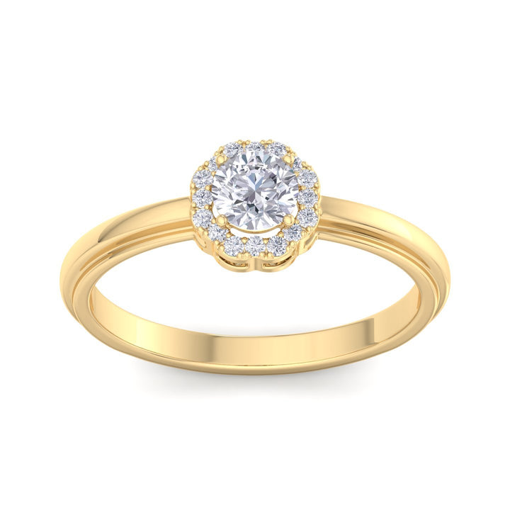 Solitaire stone round engagement ring