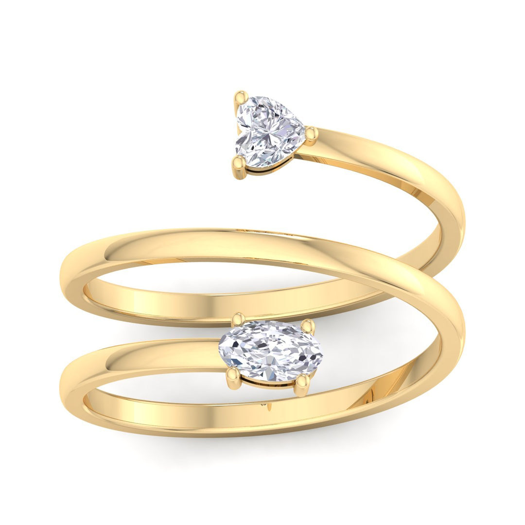 OVEL-HEART OPEN DIAMOND RING