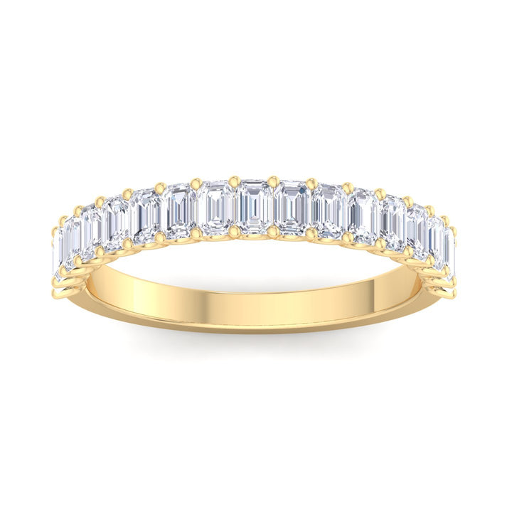 EMERALD DIAMOND HALF ETERNITY BAND RING