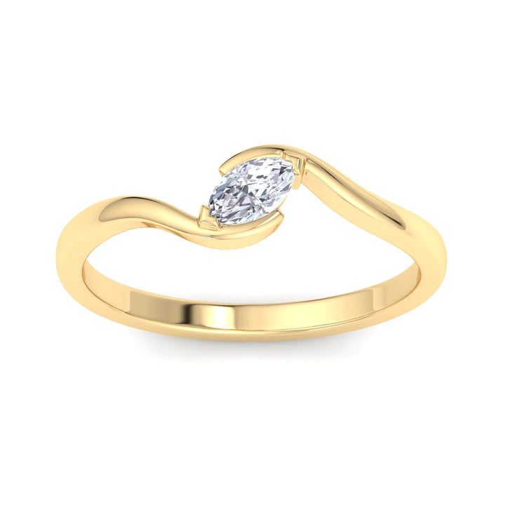 Marquise Half Bezel Ring