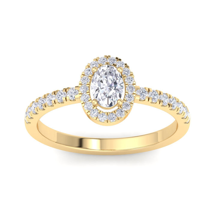 Oval Cut Classic Halo Engagement Ring