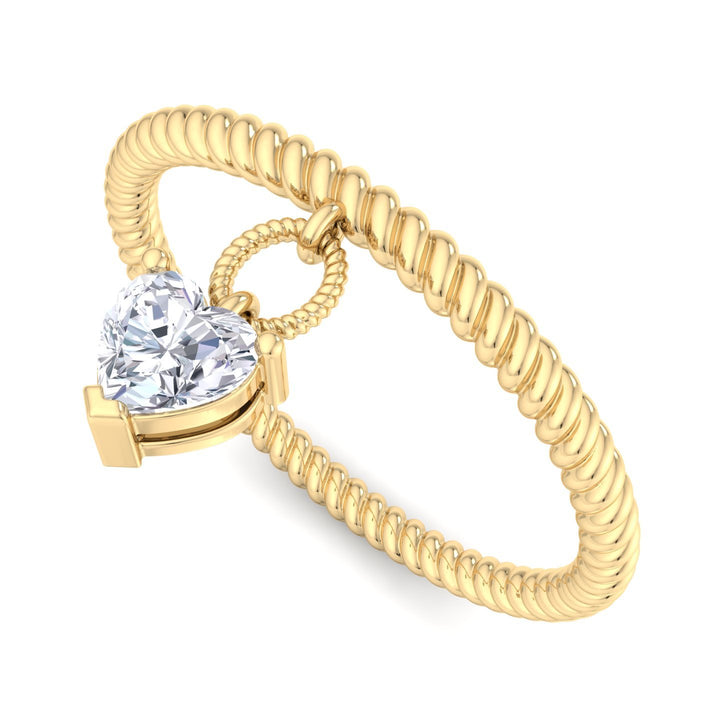 Stackable Hanging Heart Ring