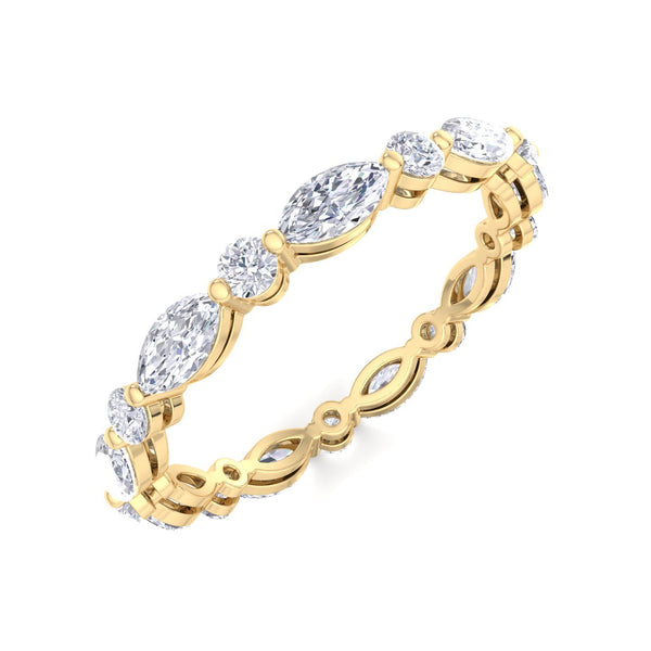 Round - Marquise Eternity Band Ring