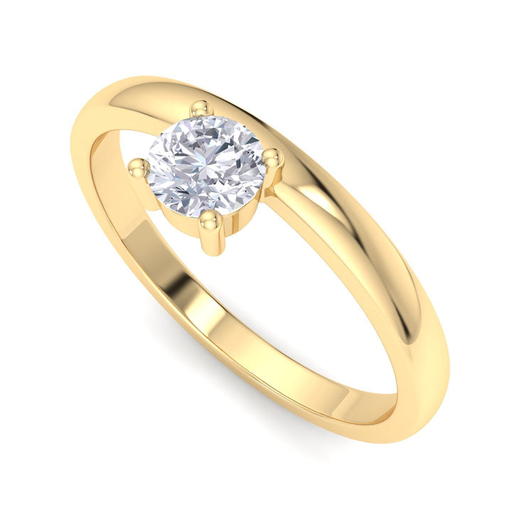 Floating stone round engagement ring