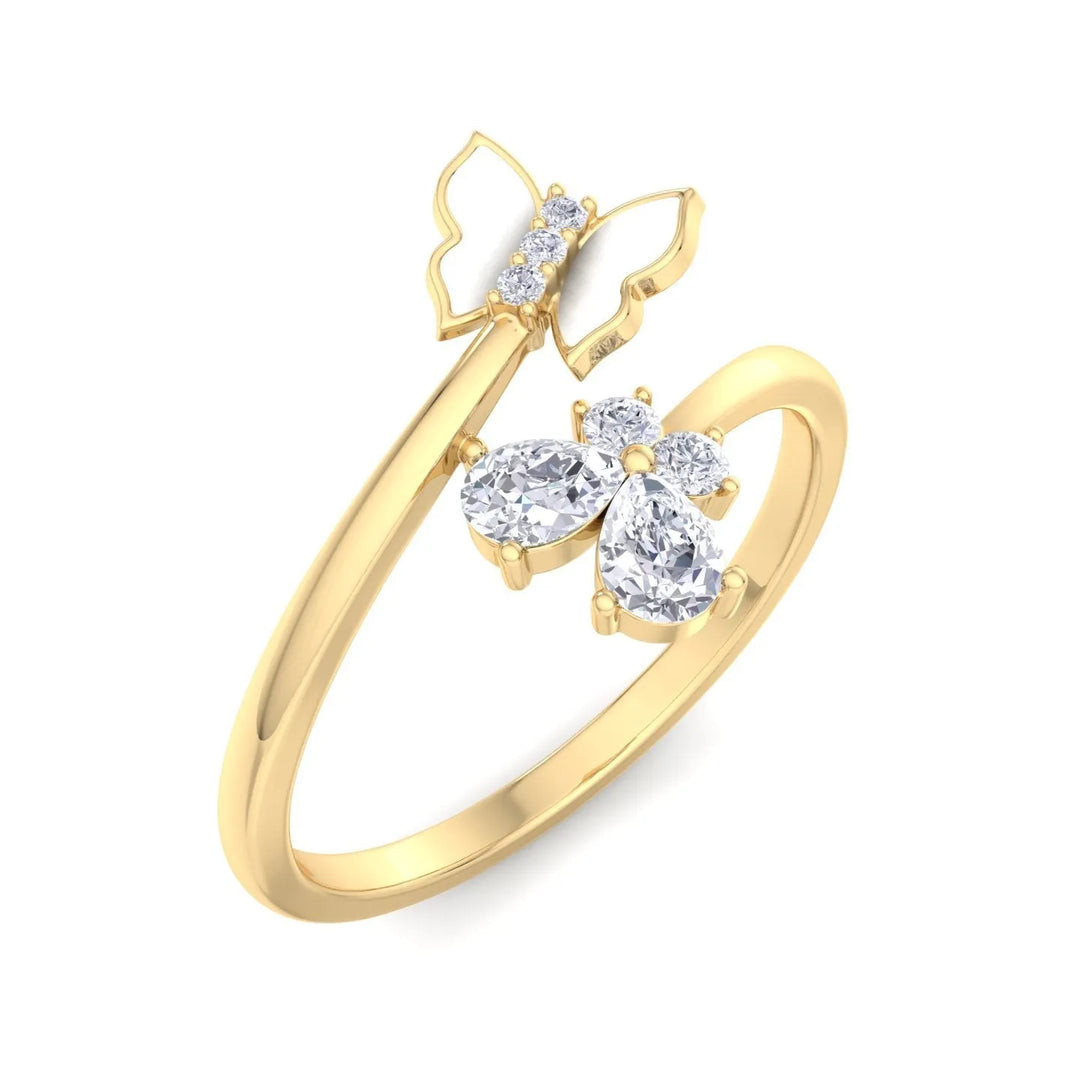 Butterfly Diamond Gold Ring  – Heera One