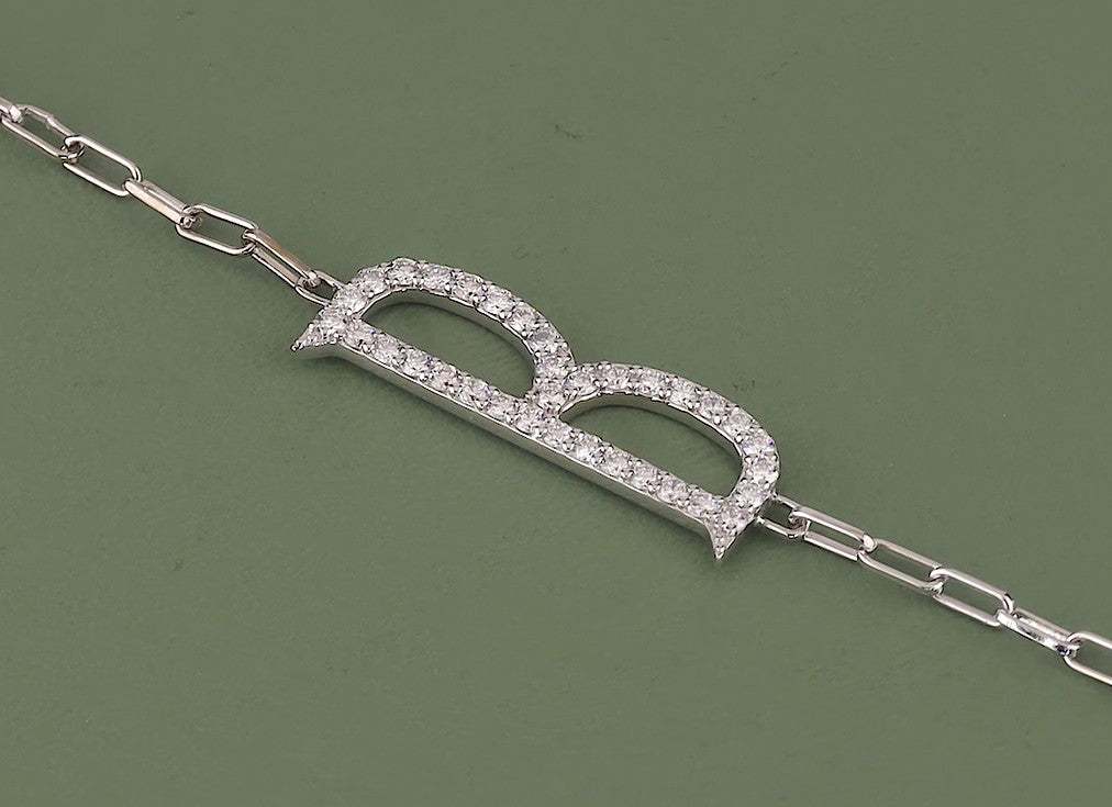 Elongated Alphabets Diamond Bracelet