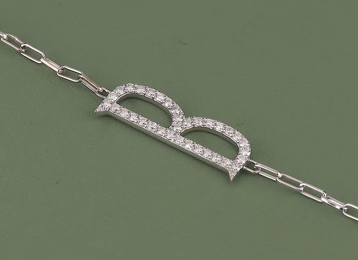 Elongated Alphabets Diamond Bracelet