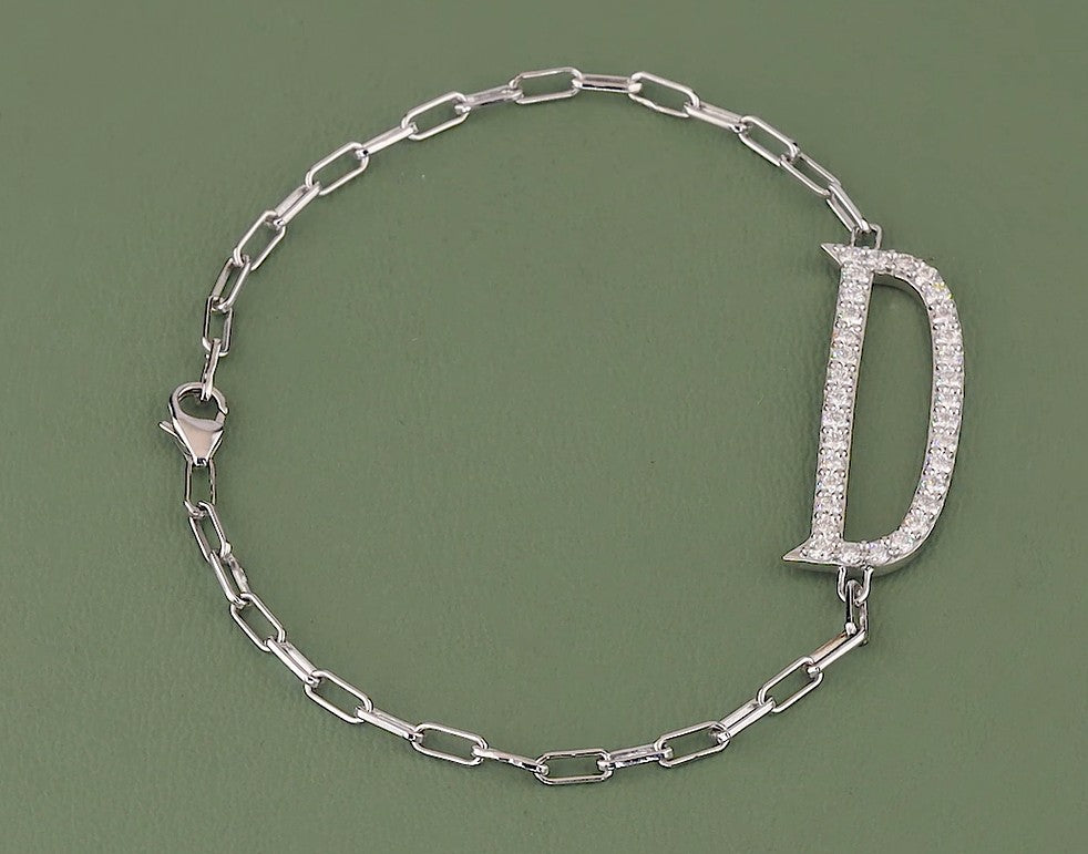Elongated Alphabets Diamond Bracelet