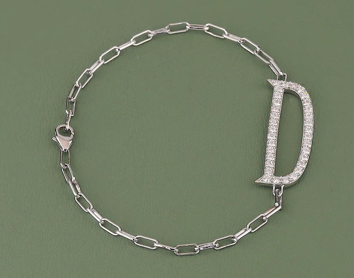 Elongated Alphabets Diamond Bracelet