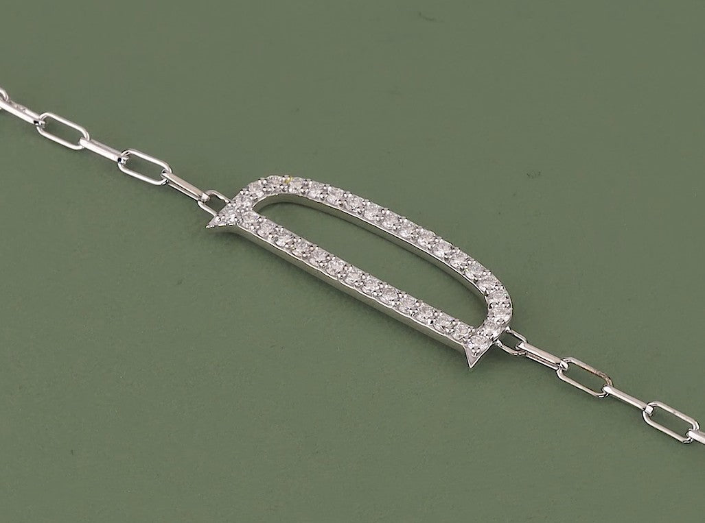 Elongated Alphabets Diamond Bracelet