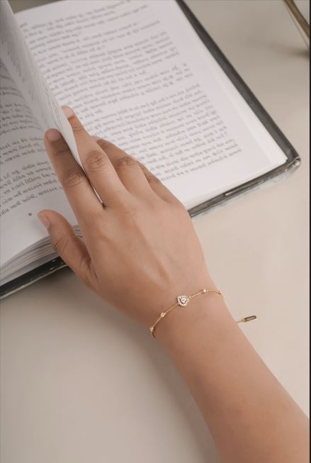 Heart Bezel Set Diamond Bracelet