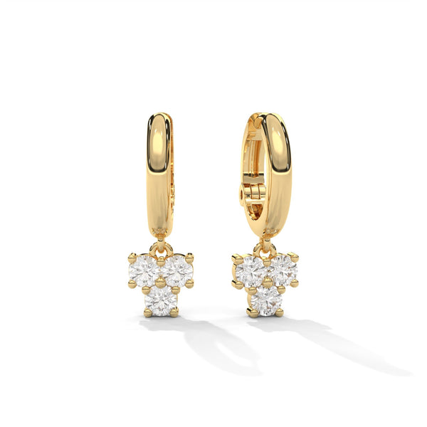 Diamond Huggie Hoop Earrings