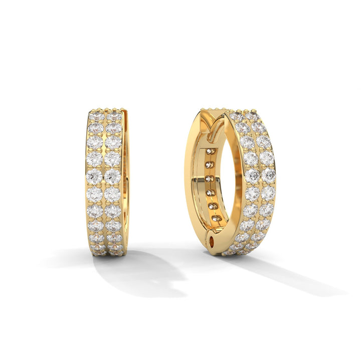 Double-line diamond huggie earrings