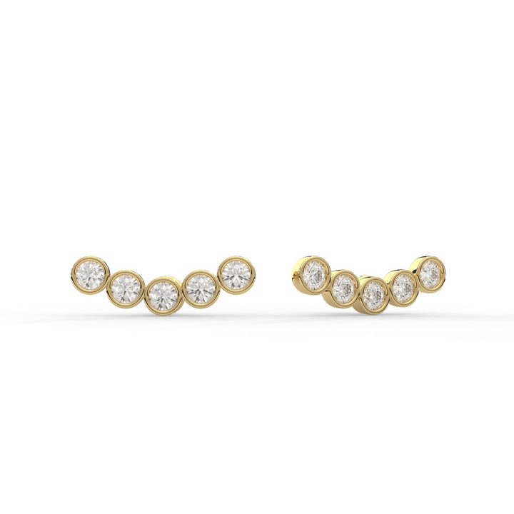 Ear-climbers Diamond earrings (BEZEL SETTING)