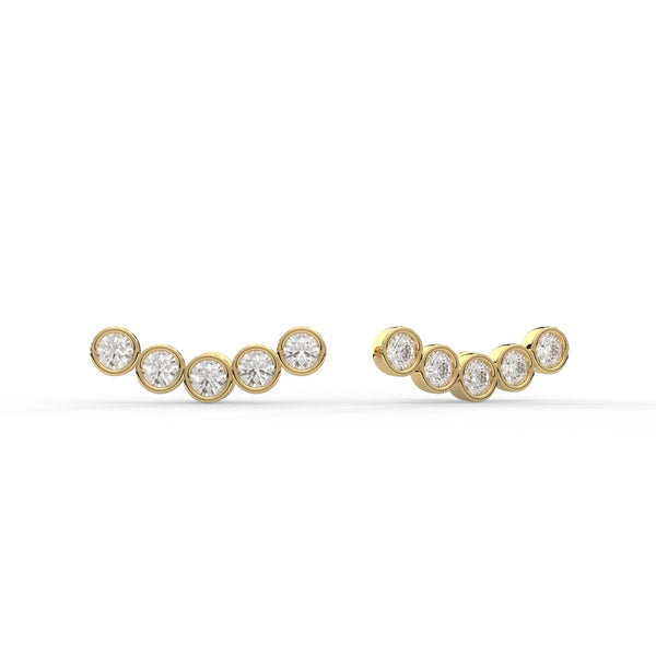 Ear-Climbers Diamond Earrings (Bezel Setting)