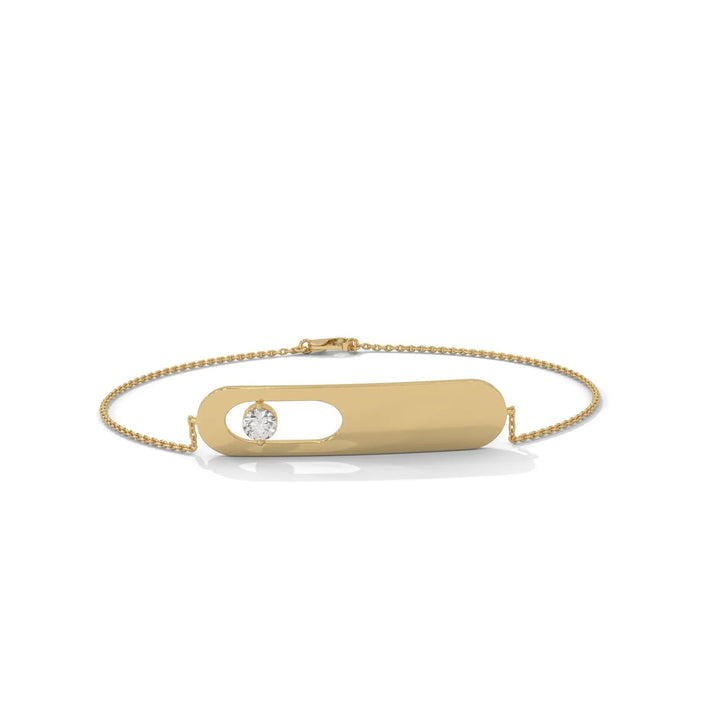 Chic Elegance Clean Slate Classic Diamond Gold Bracelet  – Heera One